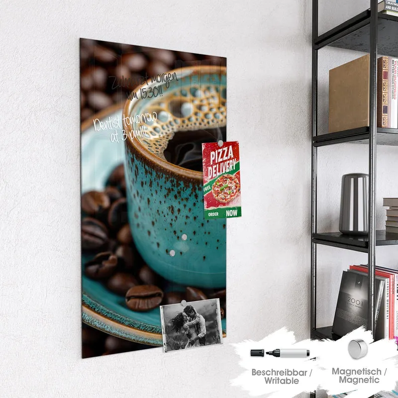 Magnettafel - Türkise Kaffeetasse