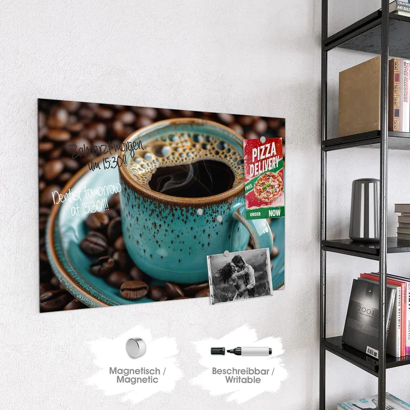 Magnettafel - Türkise Kaffeetasse