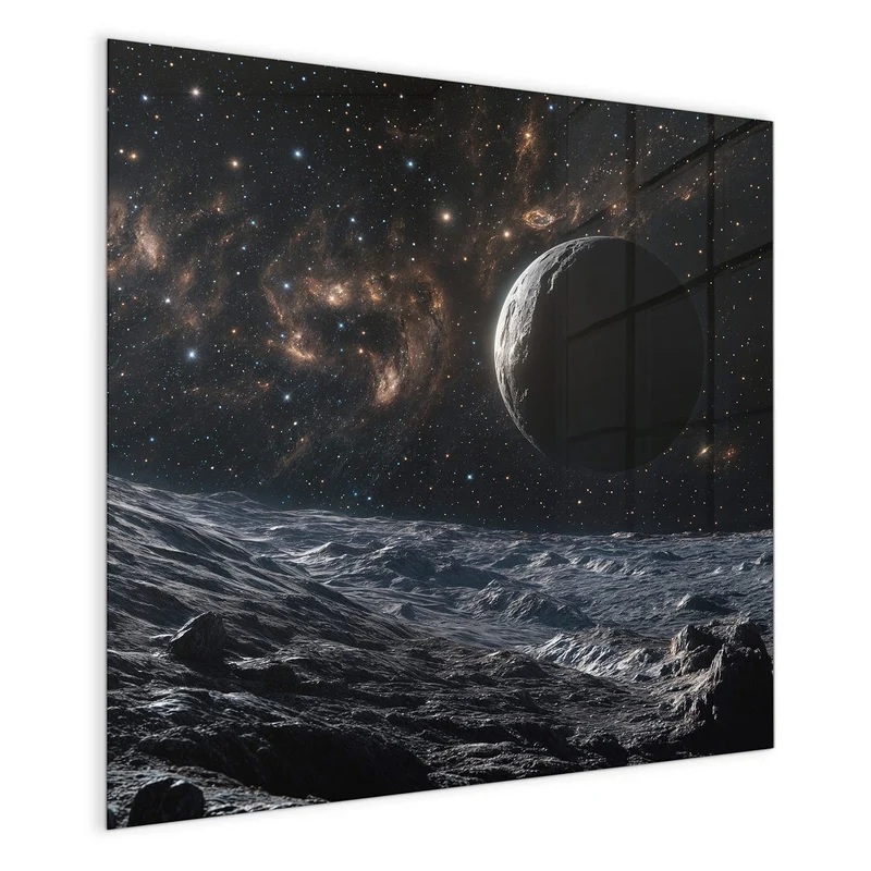 Magnettafel - Mondlandschaft im All