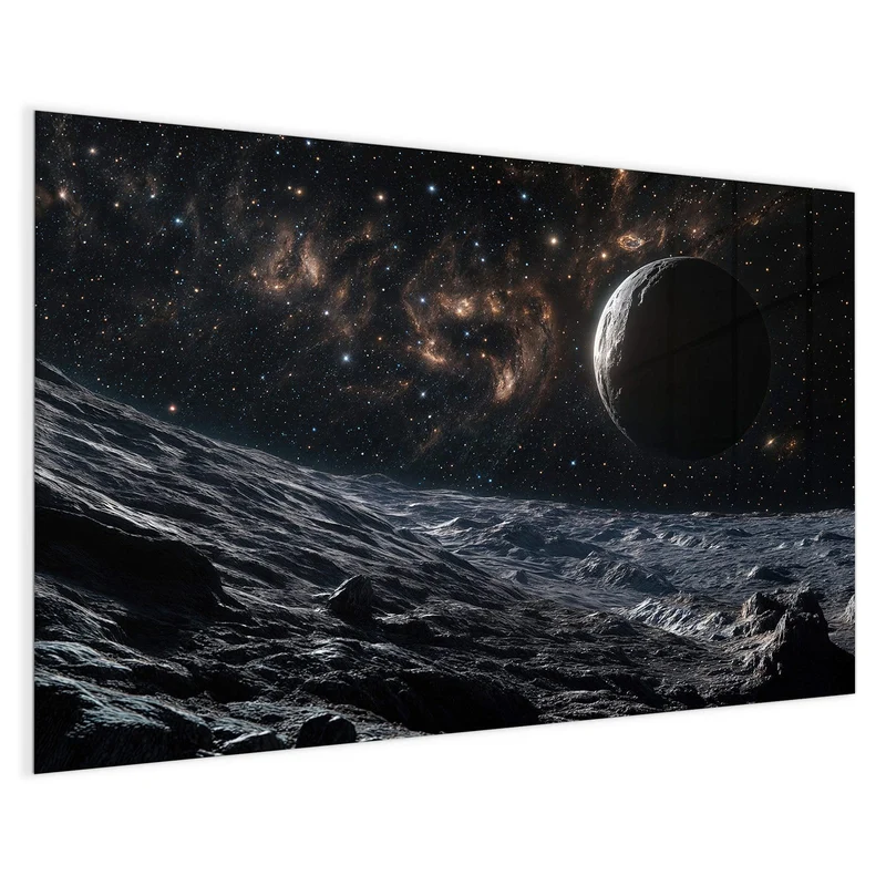 Magnettafel - Mondlandschaft im All