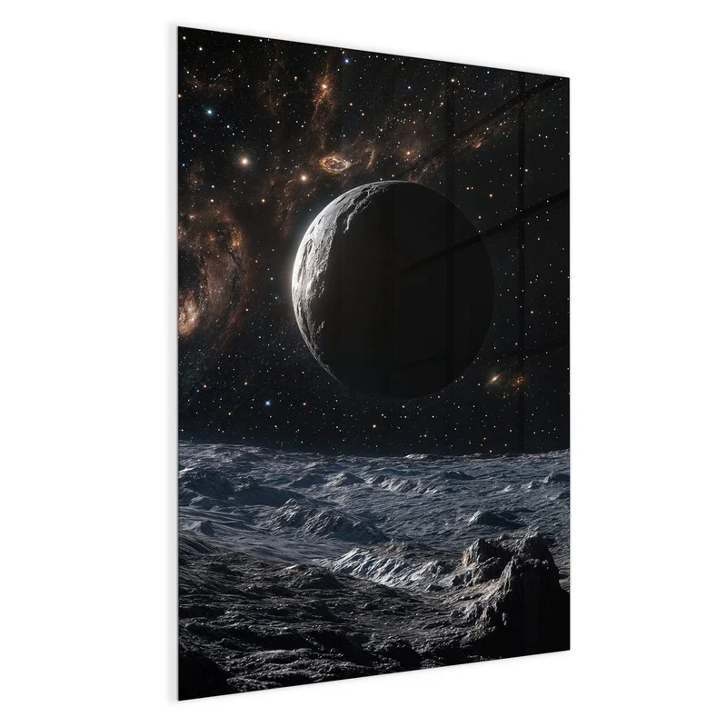Magnettafel - Mondlandschaft im All