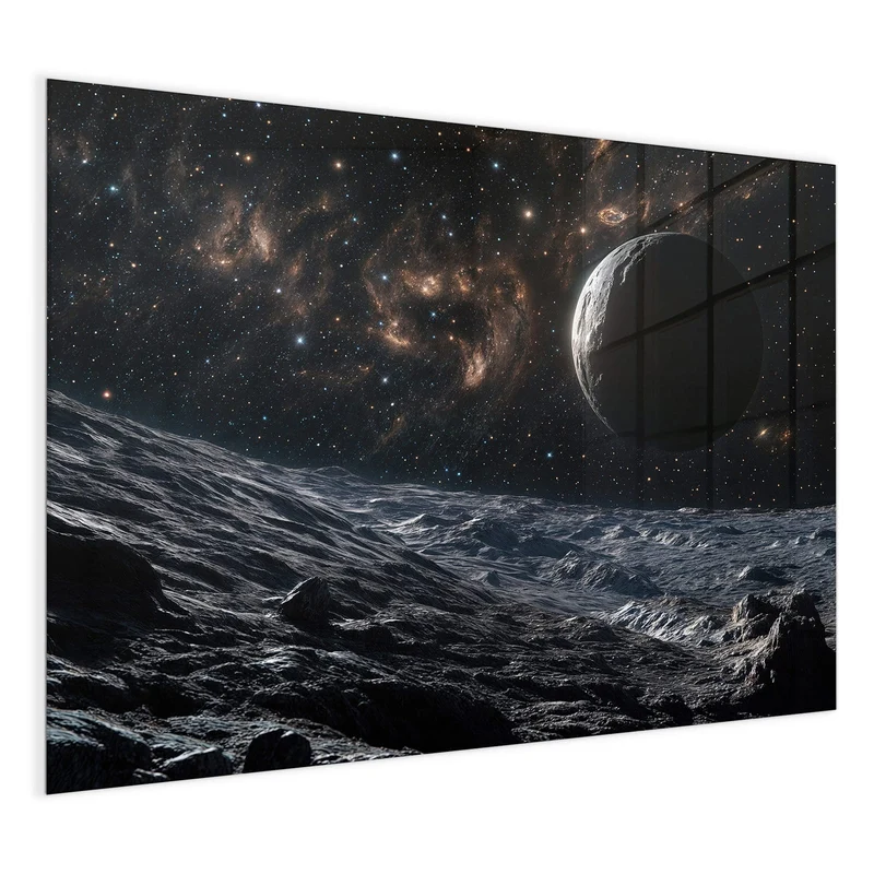 Magnettafel - Mondlandschaft im All