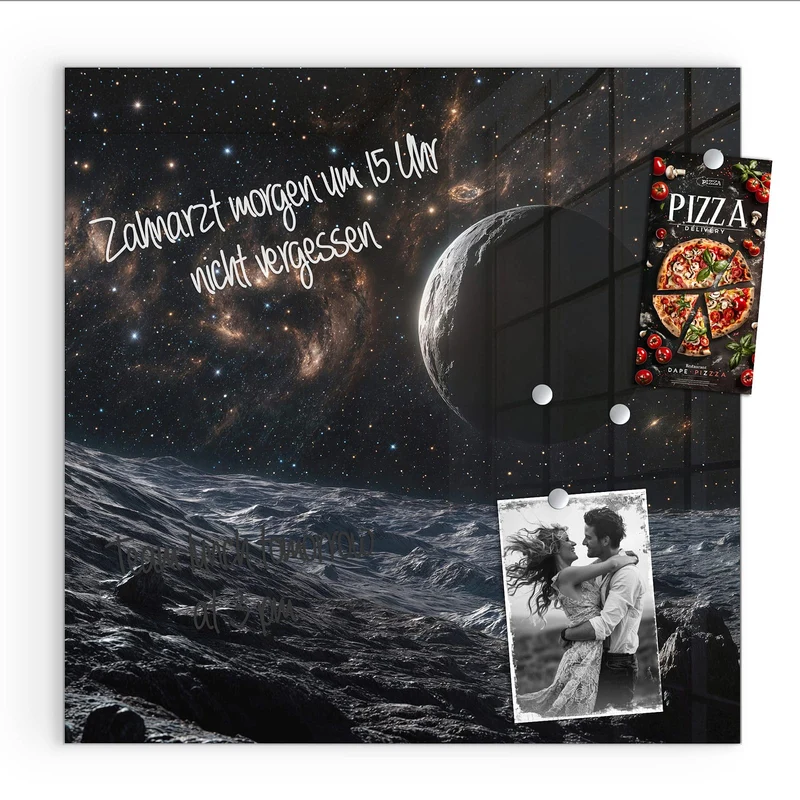Magnettafel - Mondlandschaft im All