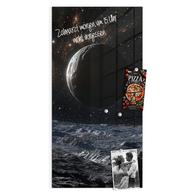 Magnettafel - Mondlandschaft im All