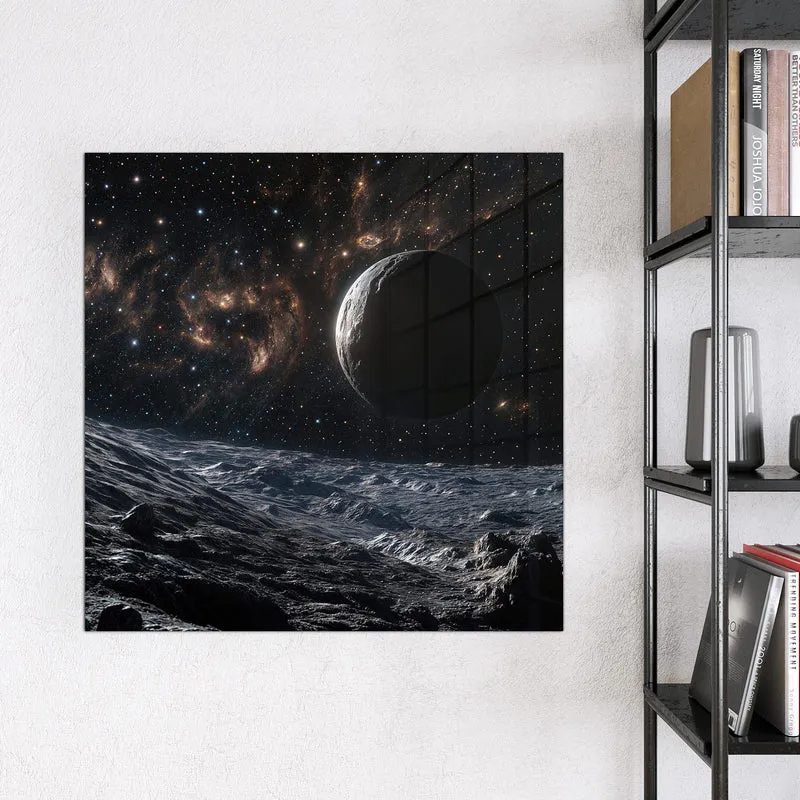 Magnettafel - Mondlandschaft im All