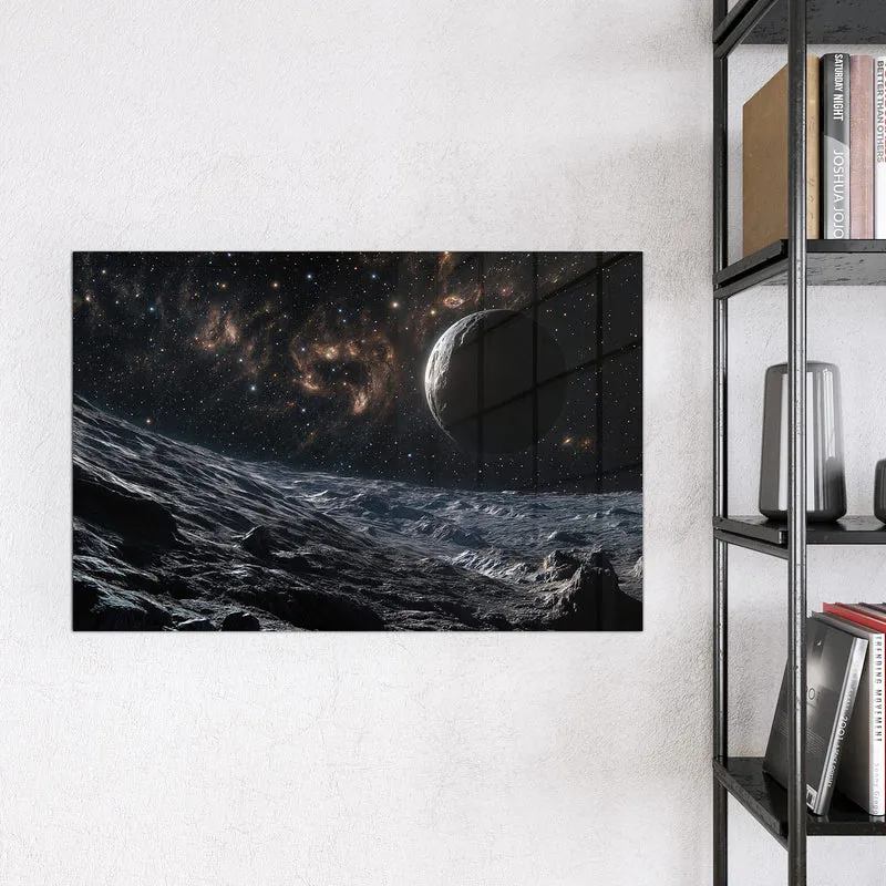 Magnettafel - Mondlandschaft im All