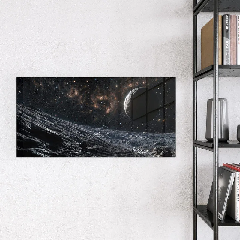 Magnettafel - Mondlandschaft im All