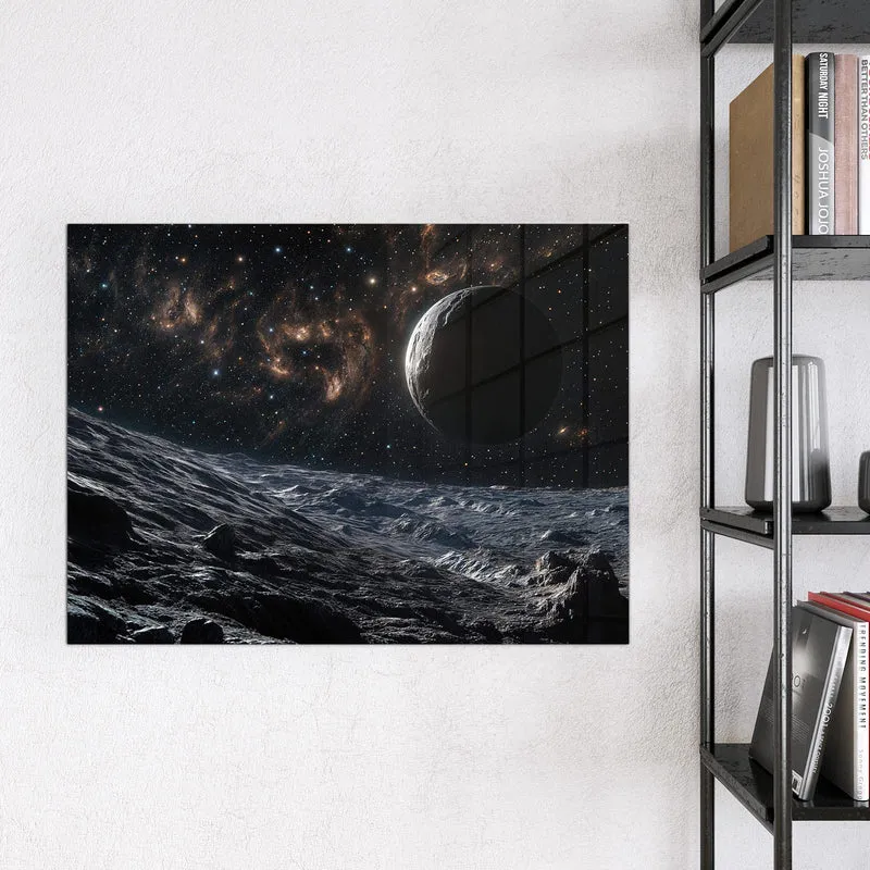 Magnettafel - Mondlandschaft im All