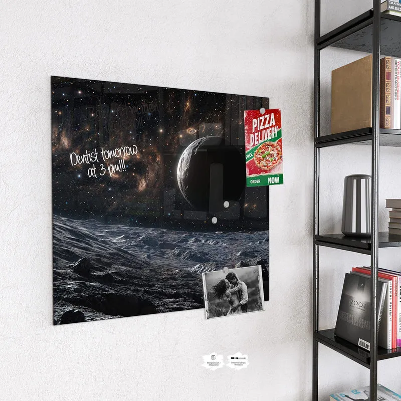Magnettafel - Mondlandschaft im All
