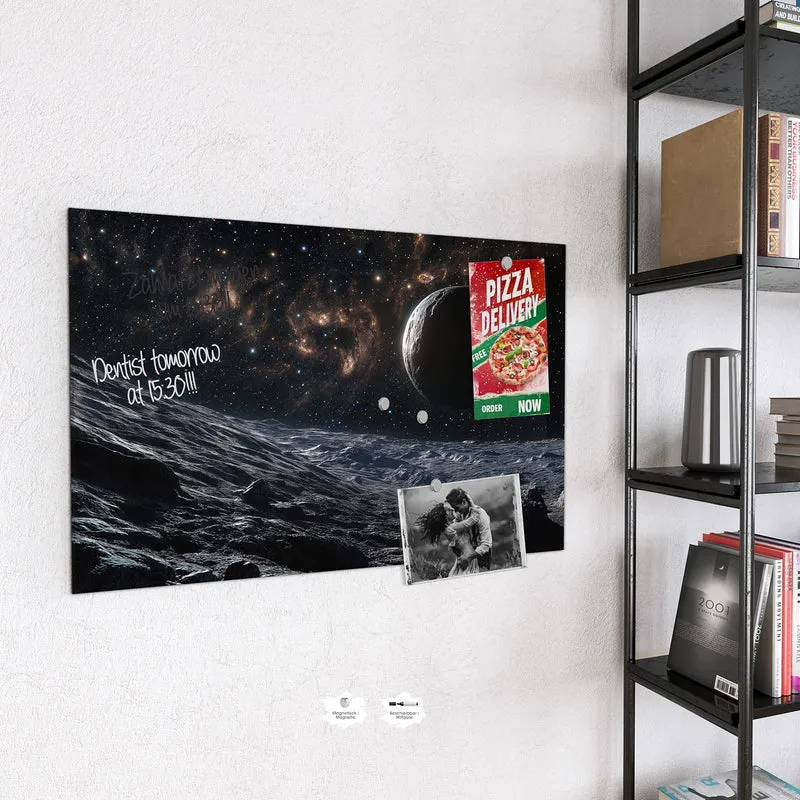Magnettafel - Mondlandschaft im All