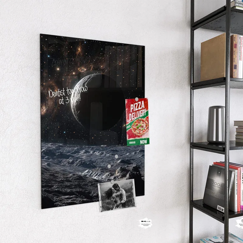 Magnettafel - Mondlandschaft im All