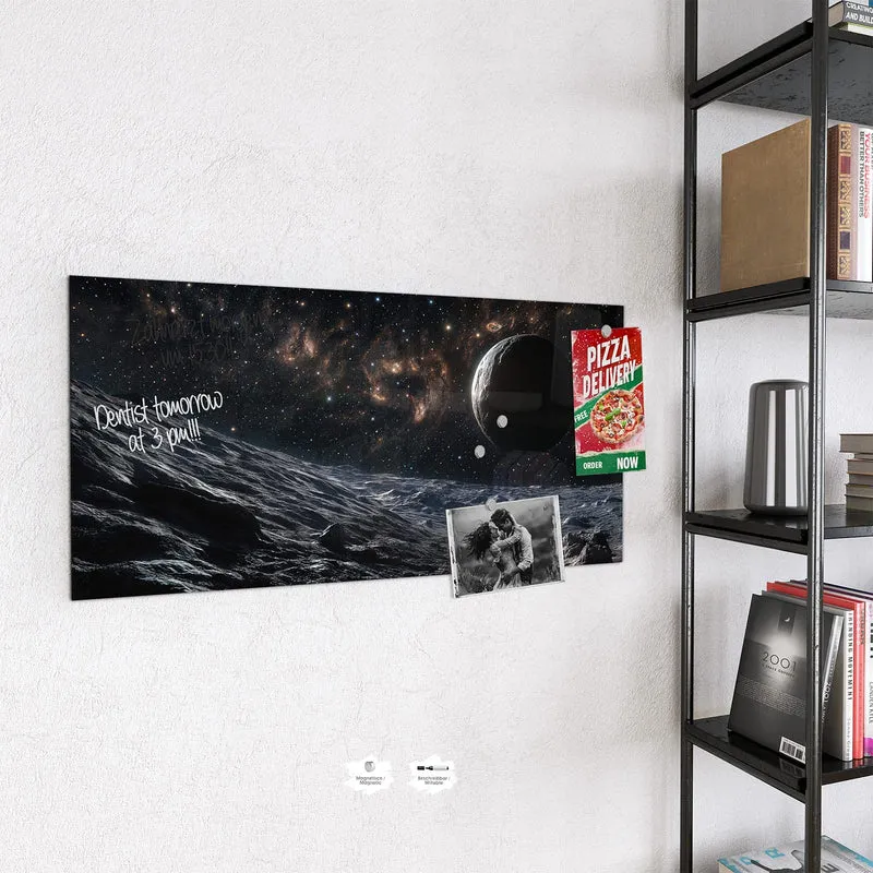 Magnettafel - Mondlandschaft im All