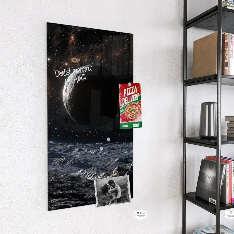 Magnettafel - Mondlandschaft im All