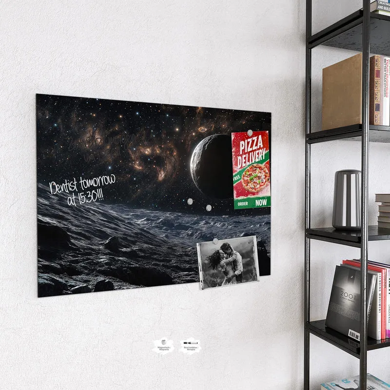 Magnettafel - Mondlandschaft im All
