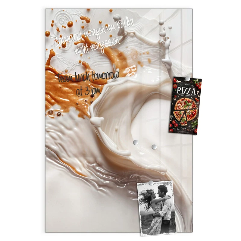 Magnettafel - Herz aus Milch und Kakao