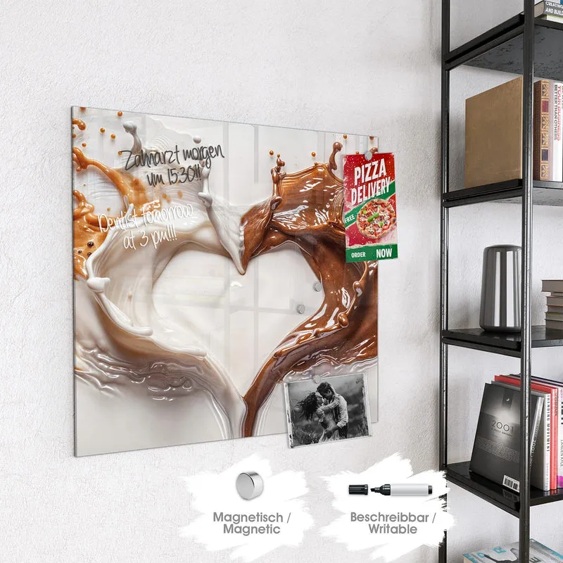 Magnettafel - Herz aus Milch und Kakao