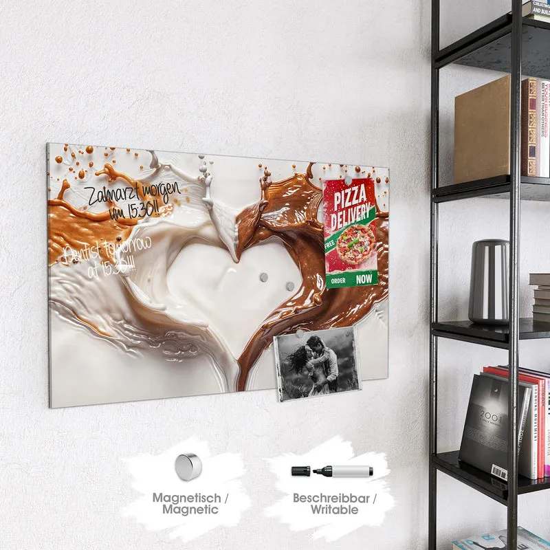 Magnettafel - Herz aus Milch und Kakao