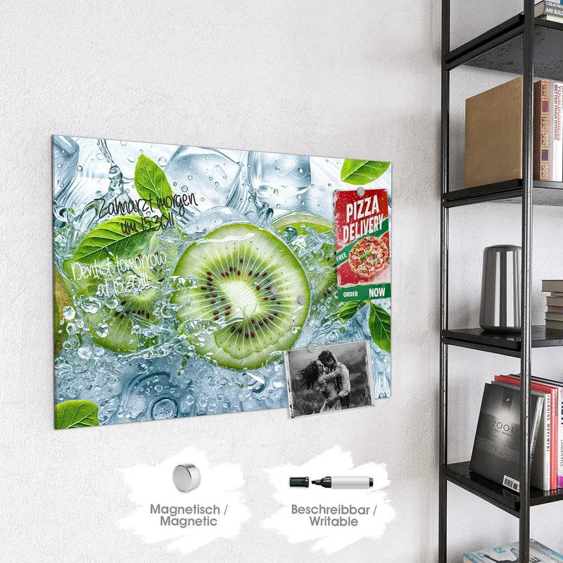 Magnettafel - Kiwischeiben im Wasser