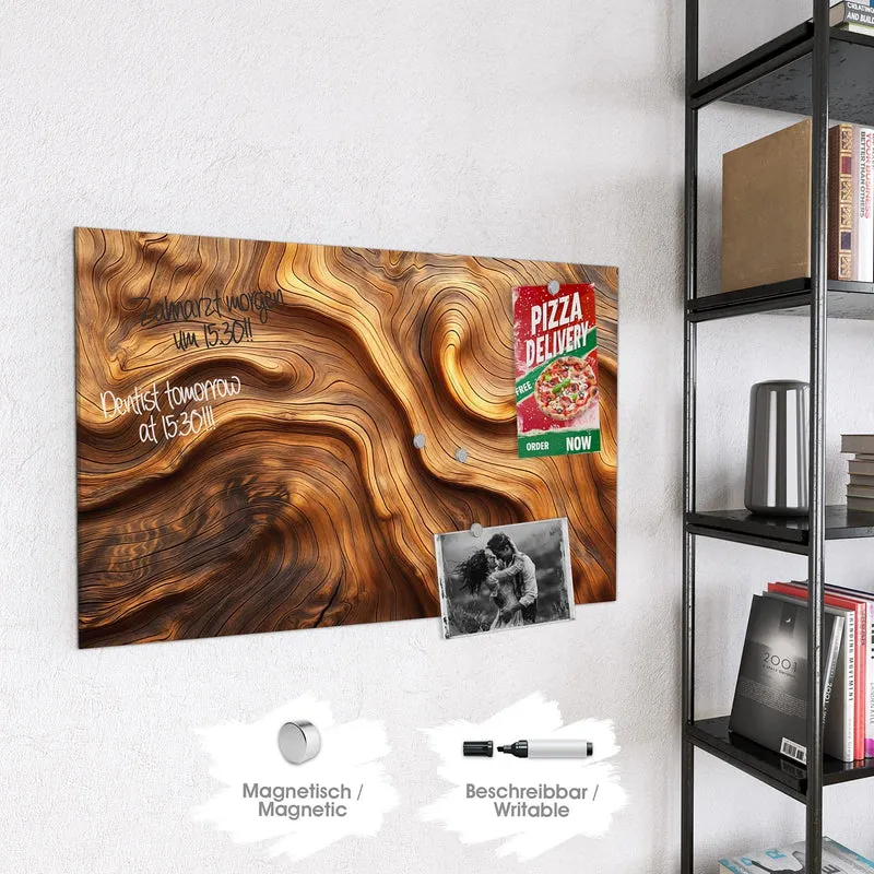 Magnettafel - Wellige Holzmaserung