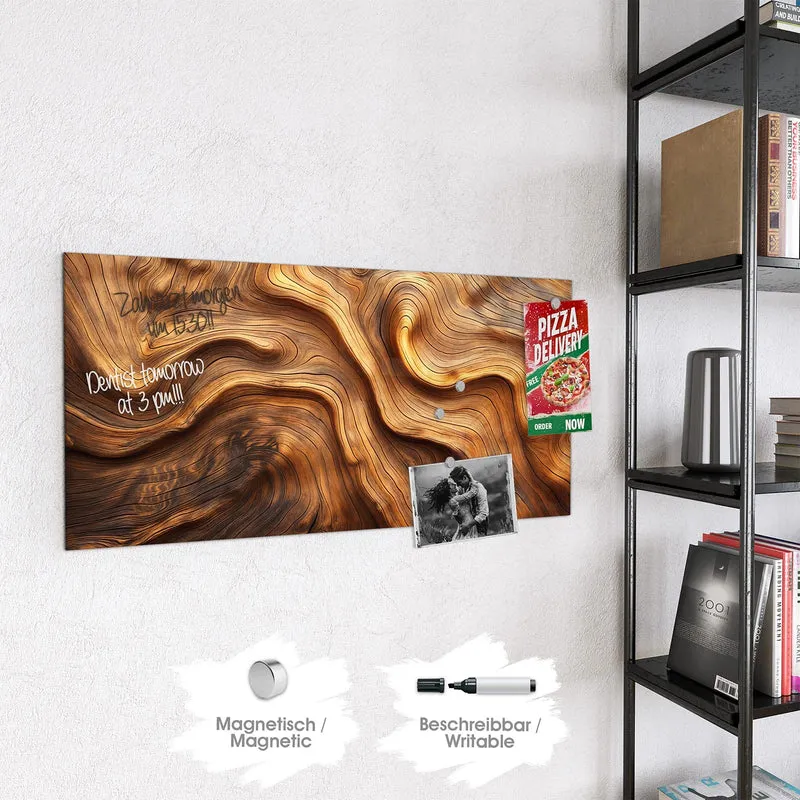 Magnettafel - Wellige Holzmaserung