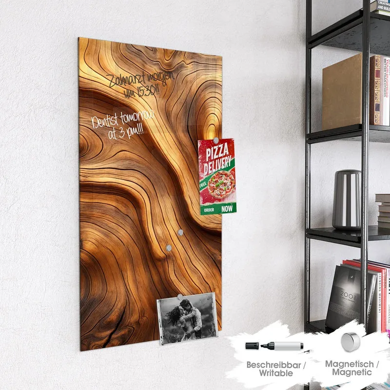 Magnettafel - Wellige Holzmaserung