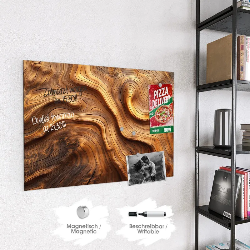 Magnettafel - Wellige Holzmaserung