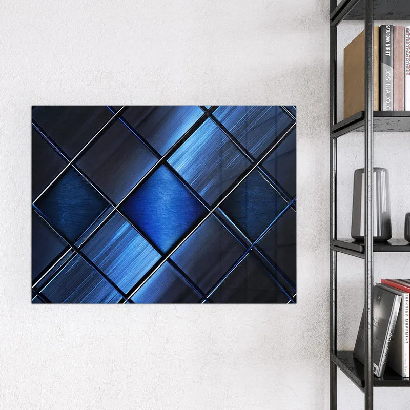Magnettafel - Metallkacheln in Blau