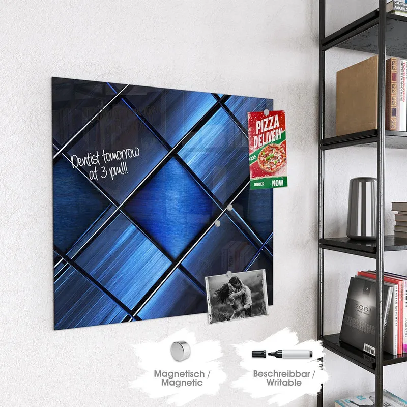 Magnettafel - Metallkacheln in Blau