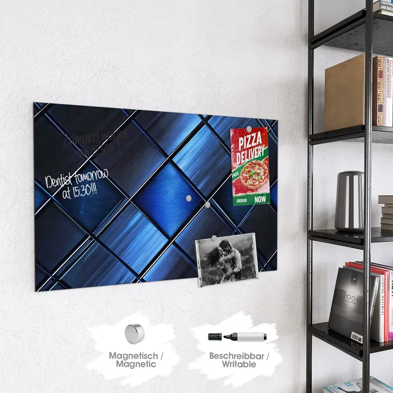 Magnettafel - Metallkacheln in Blau