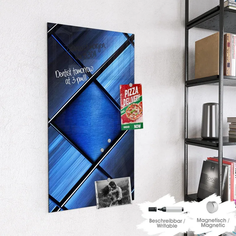 Magnettafel - Metallkacheln in Blau