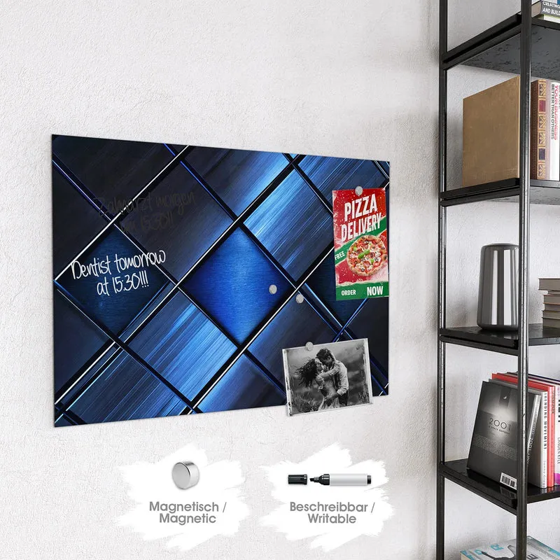 Magnettafel - Metallkacheln in Blau