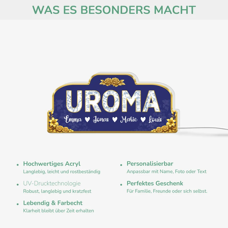 Uroma & Enkel - Personalisiertes Geschenk | Lightbox Opa/Oma