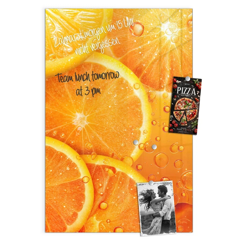 Magnettafel - Sprudelnde Orangen