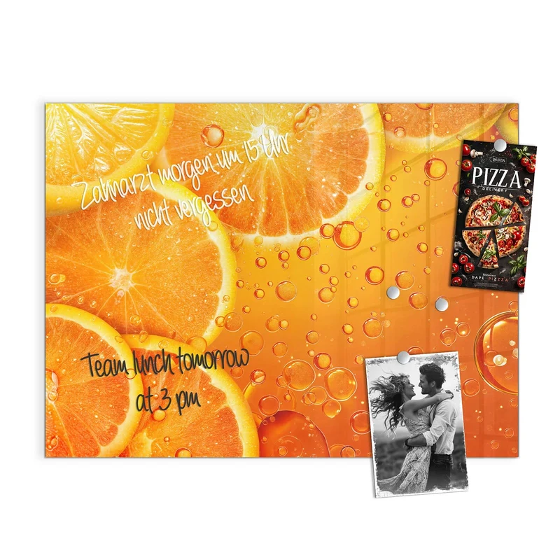 Magnettafel - Sprudelnde Orangen