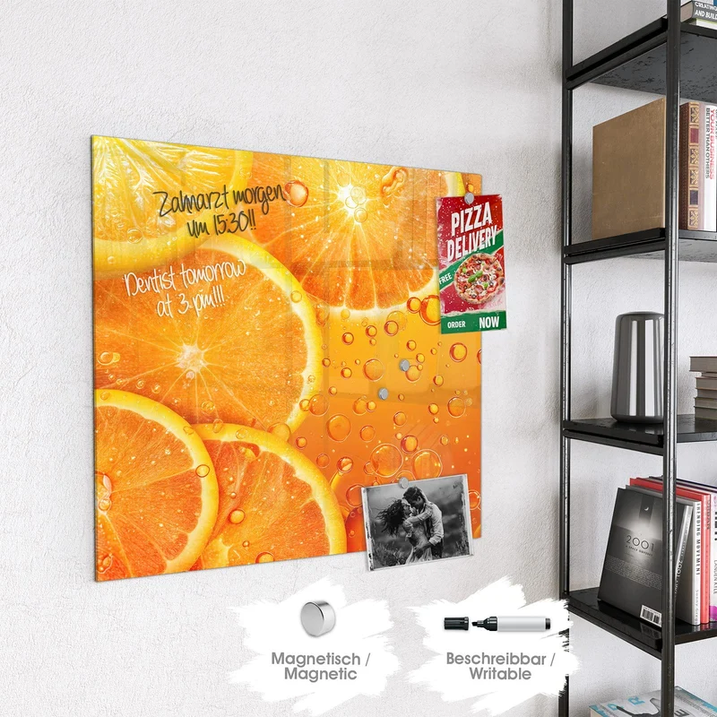 Magnettafel - Sprudelnde Orangen