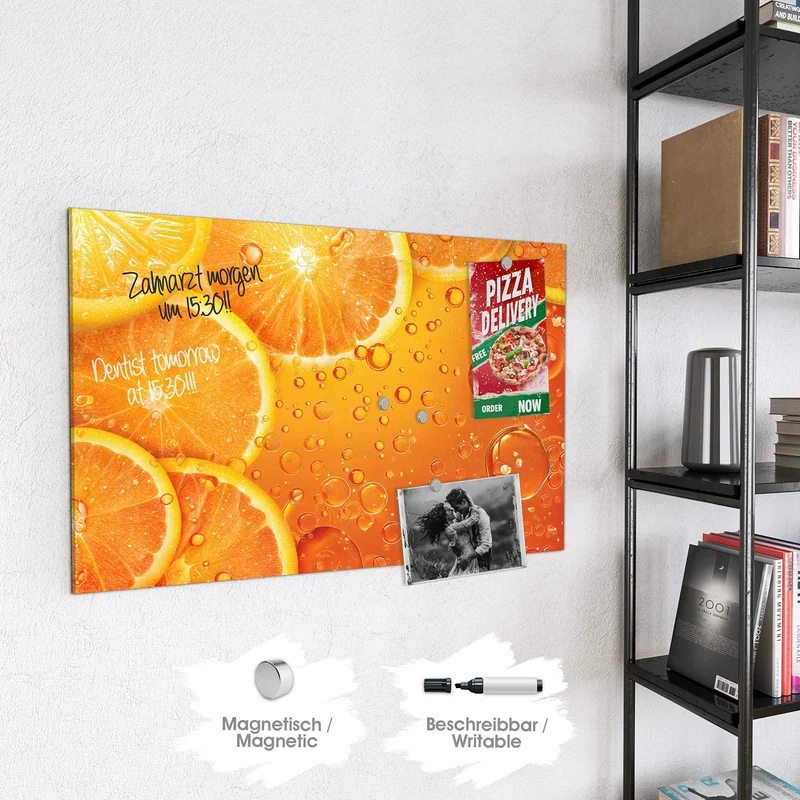 Magnettafel - Sprudelnde Orangen