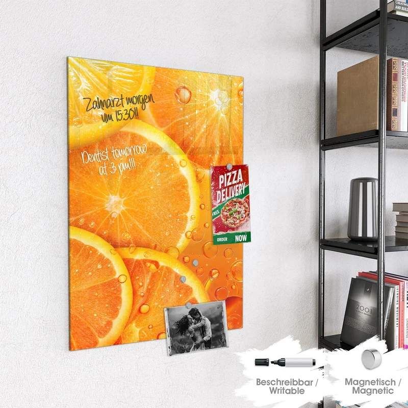 Magnettafel - Sprudelnde Orangen