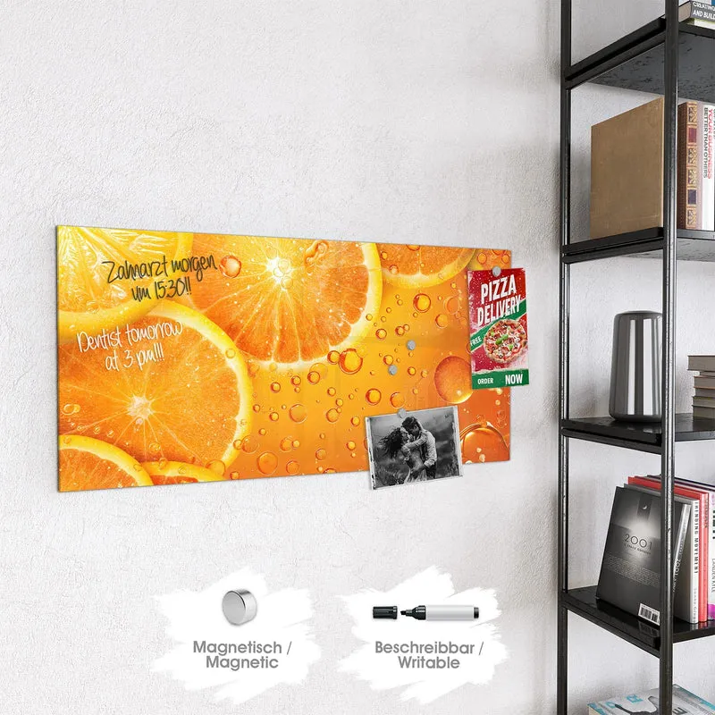 Magnettafel - Sprudelnde Orangen