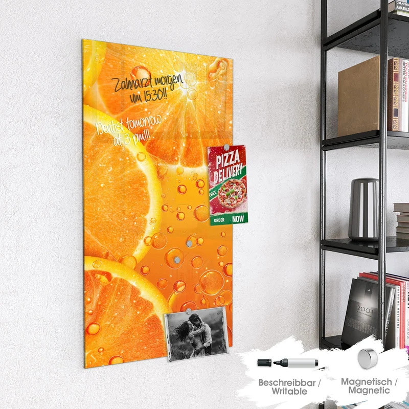 Magnettafel - Sprudelnde Orangen