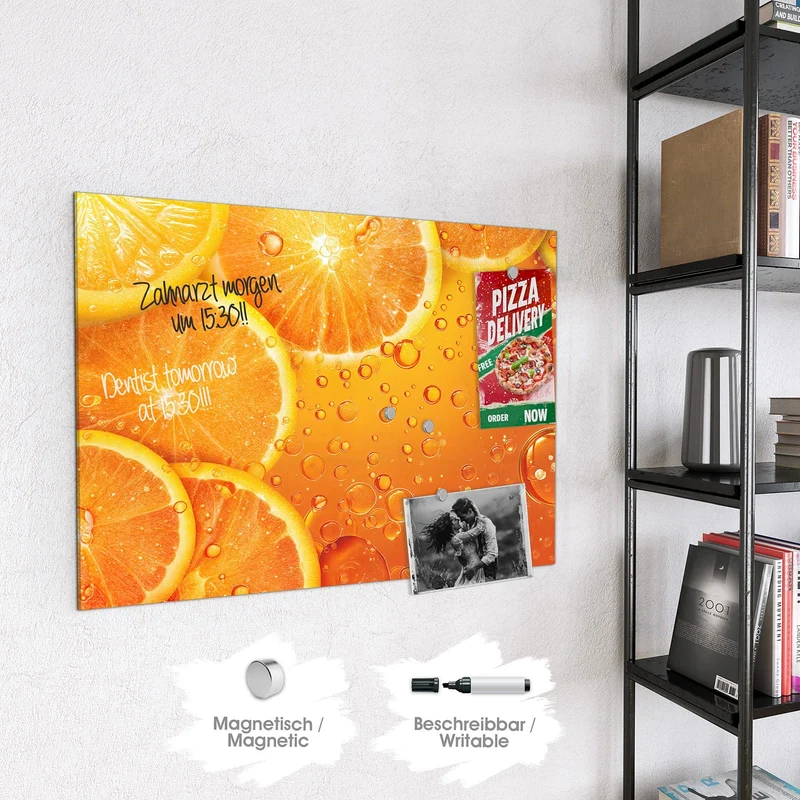 Magnettafel - Sprudelnde Orangen
