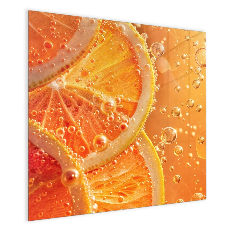Magnettafel - Orangen im Sprudel