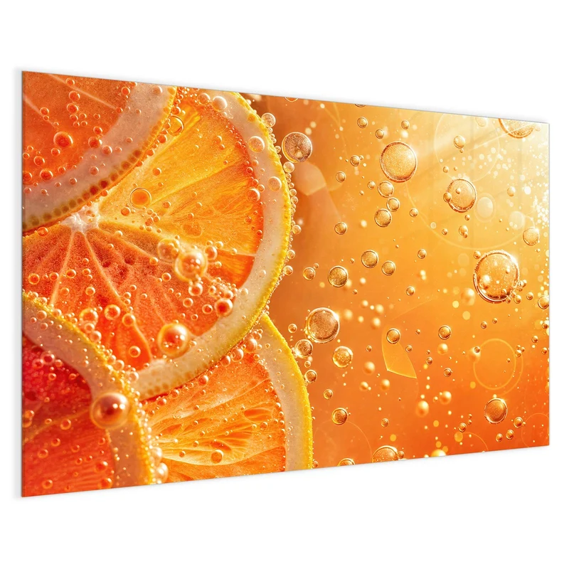 Magnettafel - Orangen im Sprudel