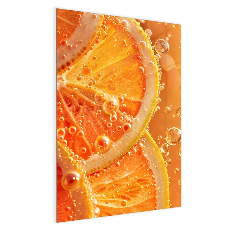 Magnettafel - Orangen im Sprudel