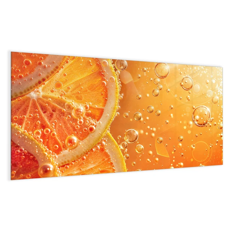 Magnettafel - Orangen im Sprudel