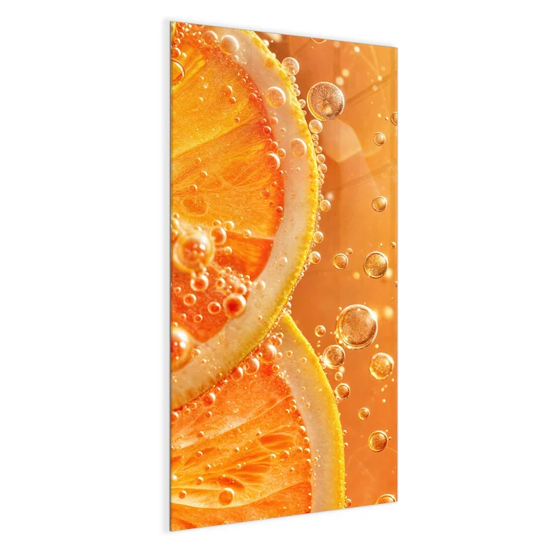 Magnettafel - Orangen im Sprudel