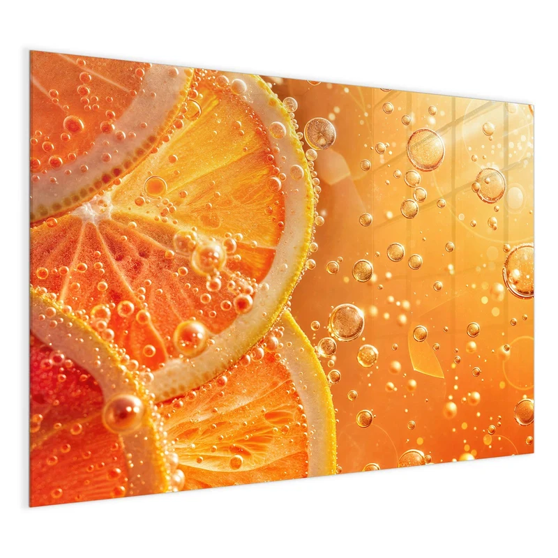 Magnettafel - Orangen im Sprudel