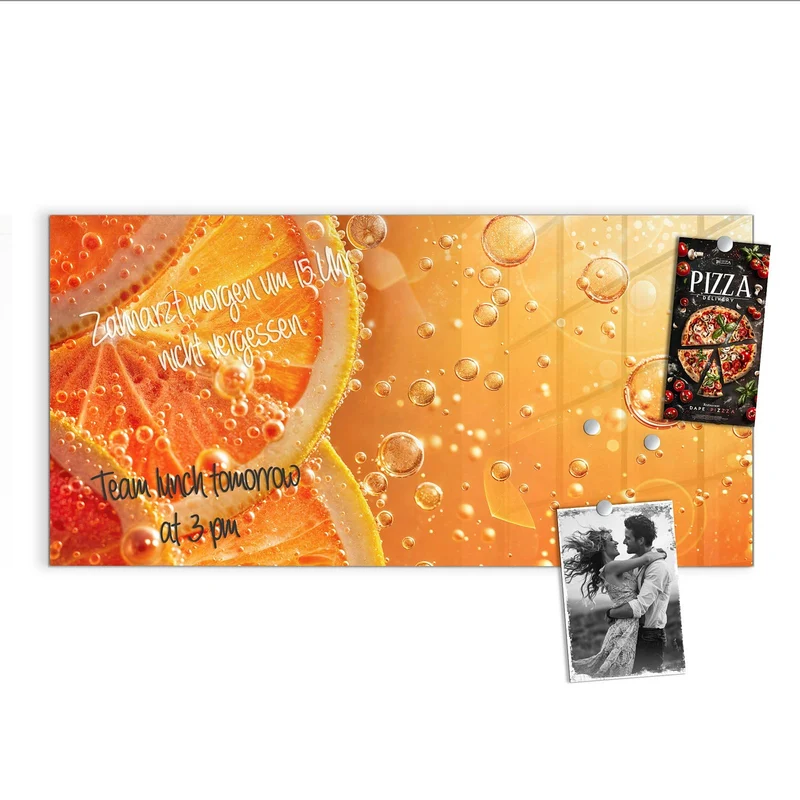 Magnettafel - Orangen im Sprudel