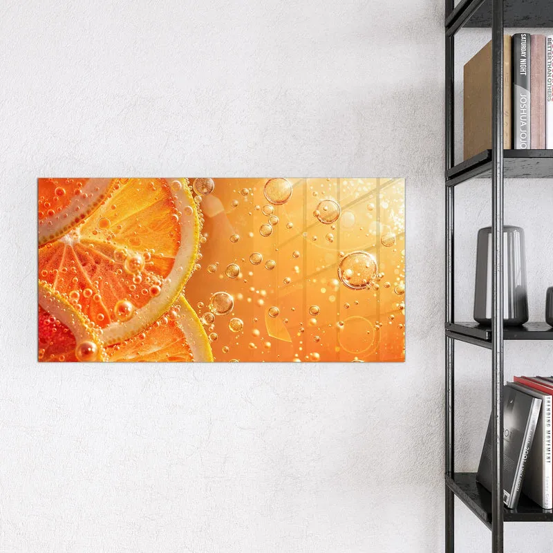 Magnettafel - Orangen im Sprudel