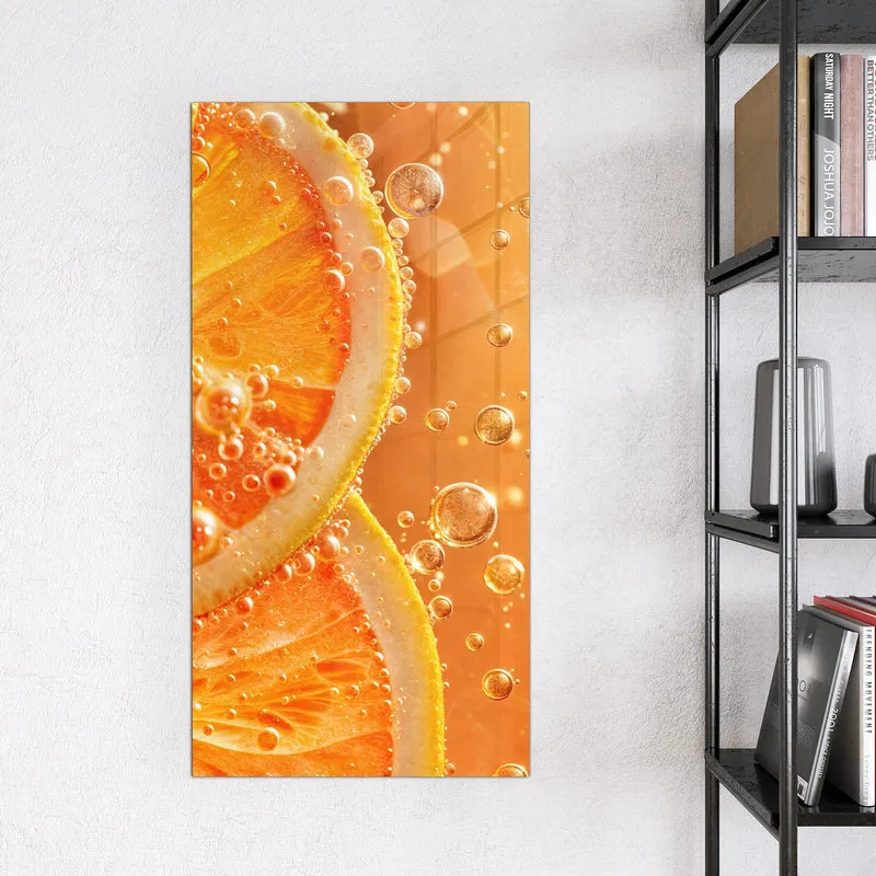 Magnettafel - Orangen im Sprudel