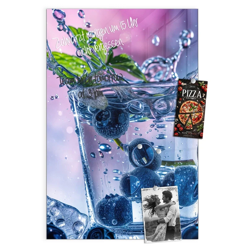 Magnettafel - Blaubeeren im Glas